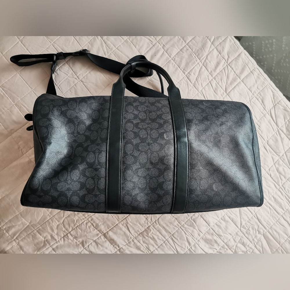 Coach Black Duffle Bag in Signature Canvas